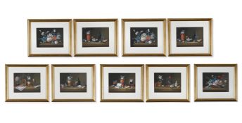 JOHANN RUDOLF FEYERABEND, CALLED LELONG BASEL (1749-1814), A SET OF NINE STILL LIVES