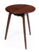 A GEORGE II MAHOGANY AND ELM CRICKET TABLE, MID 18TH CENTURY