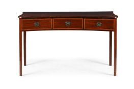 A GEORGE III MAHOGANY INVERTED BOWFRONT SIDE TABLE OR SERVING TABLE, CIRCA 1800