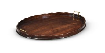 A GEORGE III MAHOGANY AND BRASS STRUNG TRAY, CIRCA 1790