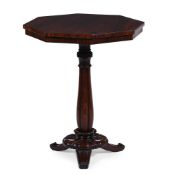 Y AN EXOTIC HARDWOOD OCTAGONAL OCCASIONAL TABLE, POSSIBLY HUANG HUALI, CIRCA 1835-1870