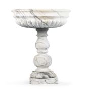 A LARGE VARIEGATED WHITE MARBLE BOWL OR CISTERN, 20TH CENTURY