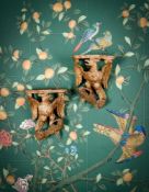 A PAIR OF GEORGE II CARVED GILTWOOD WALL BRACKETS, CIRCA 1740