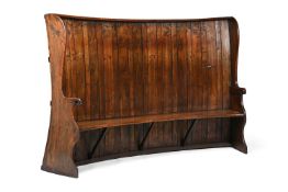 AN ASH AND ELM TAVERN SETTLE, LATE 18TH OR EARLY 19TH CENTURY