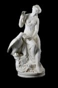 ARISTIDE LOUIS FONTANA (1834-1885), A WHITE MARBLE FIGURAL GROUP OF HEBE AND ZEUS, CIRCA 1880