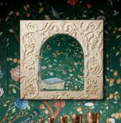 A CARVED MARBLE MIRROR, PROBABLY FIRST HALF 20TH CENTURY