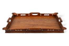 A GEORGE III CARVED MAHOGANY TRAY, CIRCA 1760