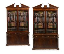 A PAIR OF GEORGE III MAHOGANY BOOKCASES, CIRCA 1810