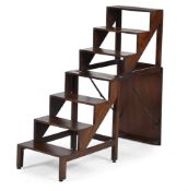 A FLIGHT OF GEORGE III MAHOGANY METAMORPHIC LIBRARY STEPS, CIRCA 1810