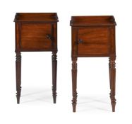 Y A CLOSELY MATCHED PAIR OF GEORGE IV MAHOGANY BEDSIDE CUPBOARDS, ATTRIBUTED TO GILLOWS, CIRCA 1825