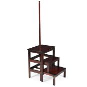 A FLIGHT OF GEORGE III MAHOGANY METAMORPHIC LIBRARY STEPS, LATE 18TH CENTURY