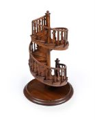 AN OAK SCALE MODEL OF A SPIRAL STAIRCASE, 19TH CENTURY