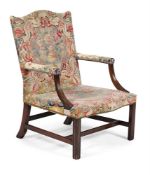 A GEORGE III MAHOGANY GAINSBOROUGH ARMCHAIR, CIRCA 1780