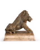 AFTER PIETRO TACCA, A CARVED ALABASTER FIGURE OF THE UFFIZI BOAR, 19TH CENTURY