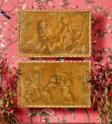 A PAIR OF FRENCH EN GRISAILLE PAINTINGS OF CHERUBS, 19TH CENTURY