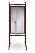 A REGENCY MAHOGANY AND INLAID CHEVAL MIRROR, CIRCA 1820