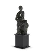A BRONZE FIGURE OF ANDROMEDA SEATED, ITALIAN SCHOOL, 16TH OR 17TH CENTURY