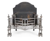 AN ENGRAVED AND POLISHED STEEL FIRE GRATE