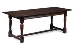 AN OAK REFECTORY TABLE, LATE 17TH CENTURY AND LATER