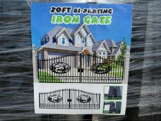 Pair Of 20 Ft Unused Bi Parting Gates Deer Design (1 Of) ( Small Damage)