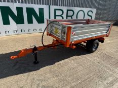 Unused 205T Single Axel 3 Way Tipping Trailer On Mini Floatation Tyres With Removeable Sides, Road L