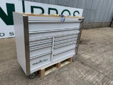 Unused 11 Drawer Tool Cabinet PHIXWELL 138cm x 55cm x 98cm.