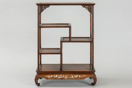 small Chinese display cabinet in rose-wood inlaid with mother of pearl