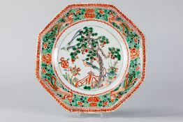 17th/18th Cent. Chinese KangXi period octagonal dish in porcelain with Famille Verte decor