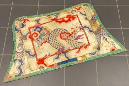 antique Sino-Tibetan set for a Tibetan lama's horse in embroidered silk