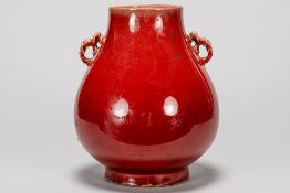 antique Chinese vase in porcelain with oxblood glaze