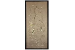antique Chinese textile with silk embroidery