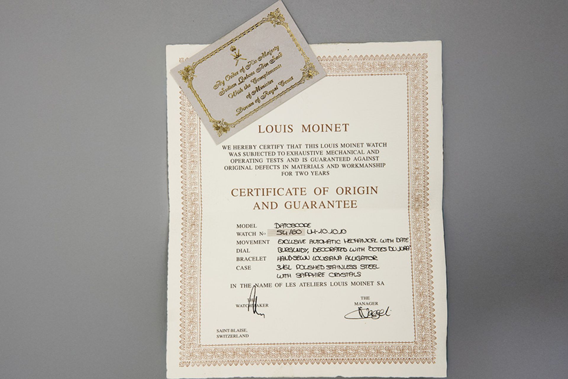 completely original Louis Moinet marked "Date Scope" automatic skeleton wristwatch in steel - with i - Bild 6 aus 8