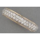 wedding ring in yellow and white gold (18 carat) with ca 1 carat of high quality brilliant cut diamo