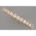 wedding ring in pink gold (18 carat) with ca 0,65 carat of very high quality brilliant cut diamonds