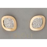 Bigli signed pair of 'Mini Nicki' design earrings in rose gold (18 carat) with ca 0,35 carat of very