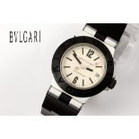 completely original quartz Bulgari marked ladies' wristwatch in aluminum and rubber  - with is box a
