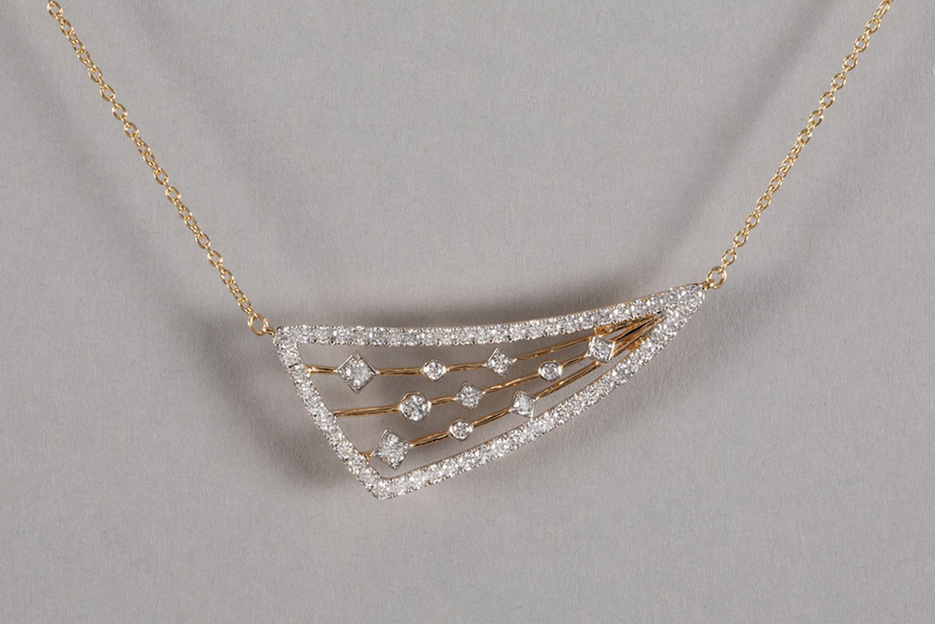 Hulchi Belluni "Chérie" necklace in rose gold (18 carat) with ca 1,00 carat of high quality brillian