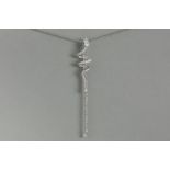 elegant "Clem Vercammen Collection" necklace in white gold (18 carat) with a snake motif with ca 1,5