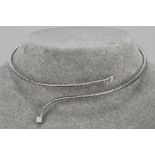 quite special necklace in white gold (18 carat) with 0,10 carat of high quality brilliant cut diamon