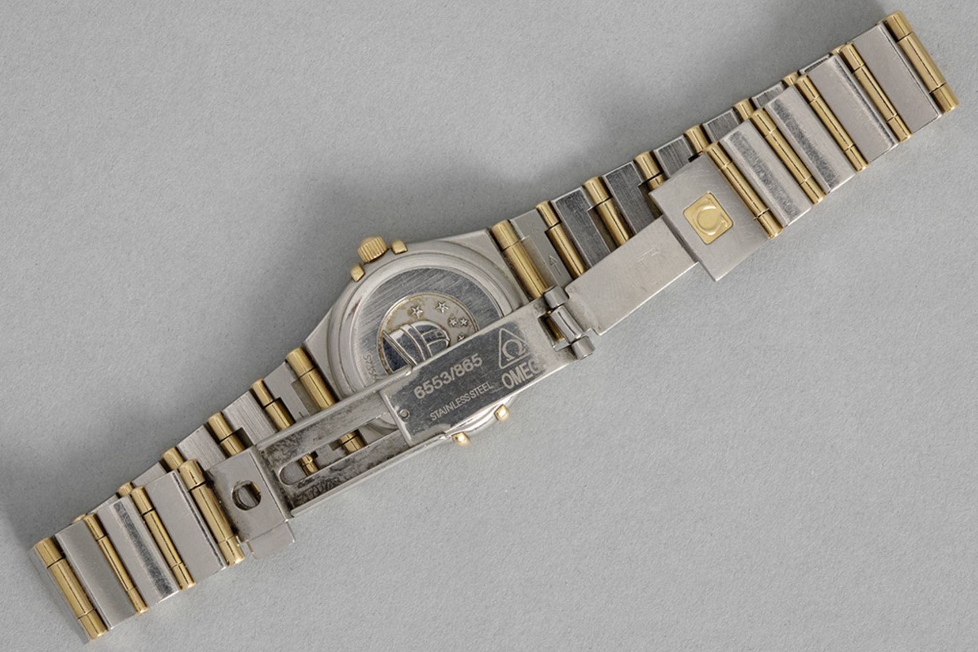 completely original Omega marked quartz "Constellation" ladies' wristwatch in steel and gold with a  - Bild 2 aus 2