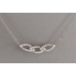 Clem Vercammen Collection necklace in white gold (18 carat) with ca 0,56 carat of high quality brill