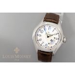 completely original Louis Moinet marked "Date Scope" automatic skeleton wristwatch in steel - with i