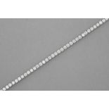 bracelet in white gold (18 carat) with ca 5,70 carat of top quality brilliant cut CVD diamonds