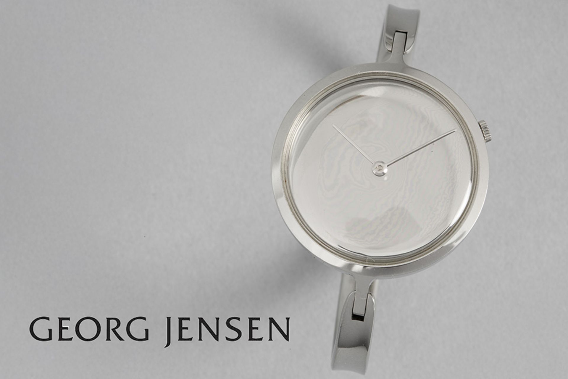 completely original Vivianna Torun design for Georg Jensen steel watch in its box - signed and marke