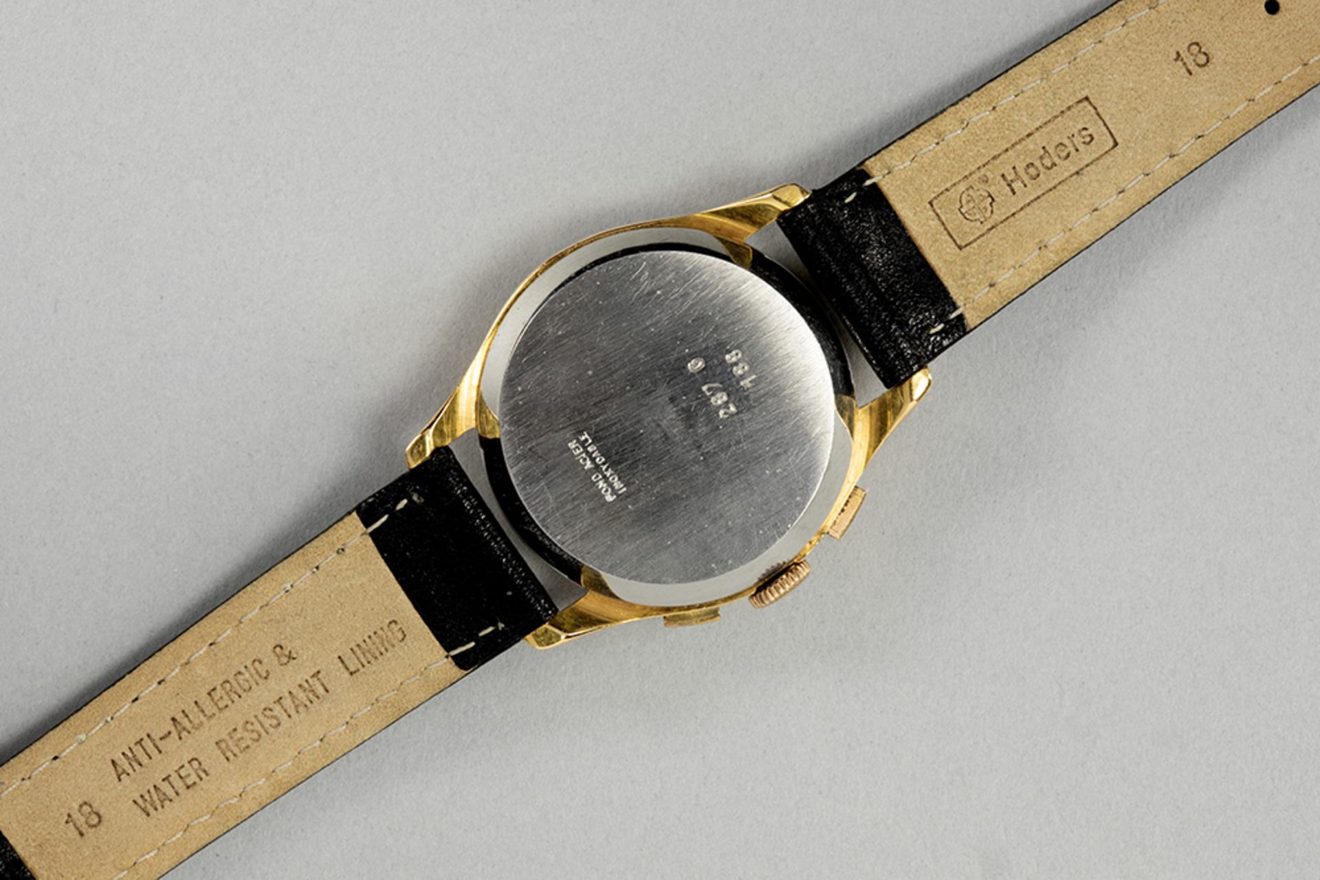 Verdal marked vintage chrono wristwatch in gold on steel  - Bild 3 aus 3