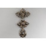 antique, presumably Flemish, pendant in silver and gold with rose cut diamonds