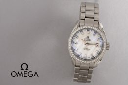 completely original Omega marked "Seamaster" ladies' wristwatch powered by a Co-axial caliber 8520 c