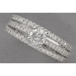 a 0,36 carat very high quality brilliant cut diamond set in a ring in white gold (18 carat) with 0,3