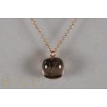 matching Bigli signed 'Mini Sweety' design pendant in rose gold (18 carat) with a rutilated quartz c