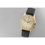 Verdal marked vintage chrono wristwatch in gold on steel 
